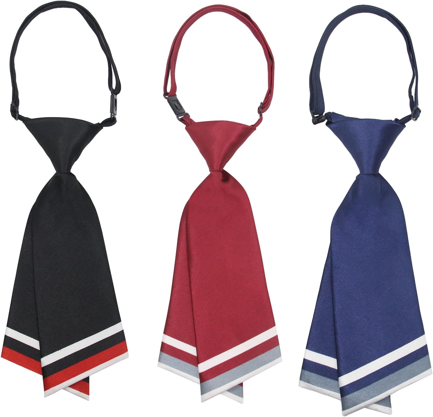 Luckyvestir Womens Neck Tie, Girls Uniform Tie for School Women, Adjustable Pre-tie Black Short Woman Ties for Shirts Work