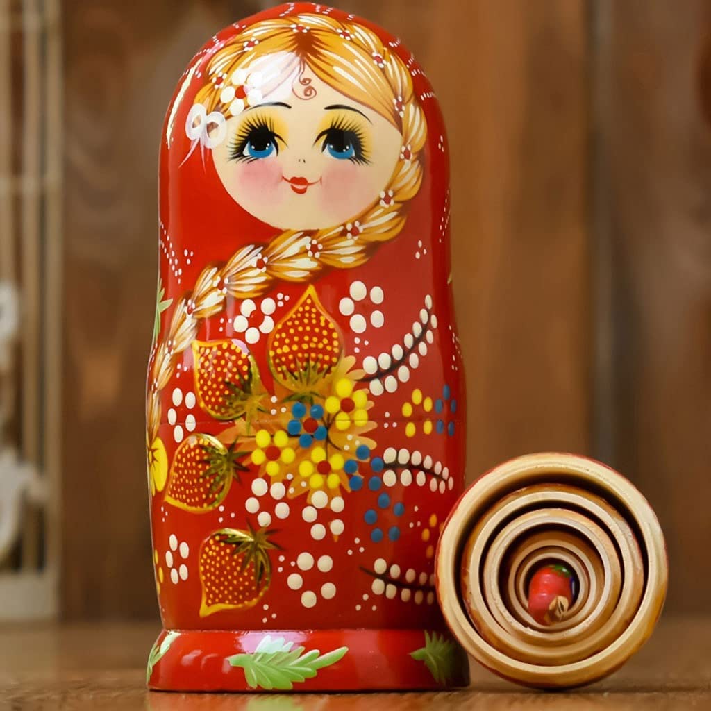 Matrioszka Rosyjskie Matryoshka, Układanie Drewna Zagnieżdżony Zestaw 7 Sztuk Ręcznie Robione Zabawki Na Prezent Urodzinowy Zabawki Układania