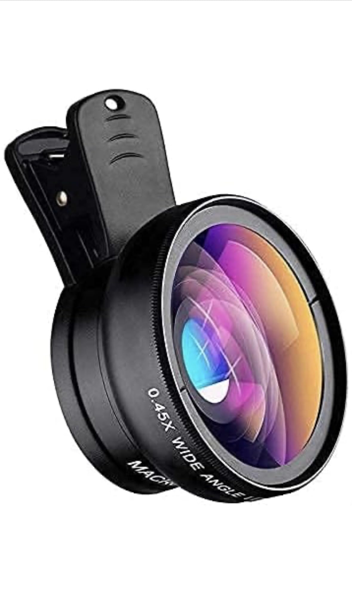 Mobile Camera Lens, 0.45X Super Wide Angle Lens, 15X Macro Lens, Clip-On 2 in 1 Professional Kit for TIK Tok, Vlog, YouTube, Reels Compatible with All Smartphones-(Black)-image-14