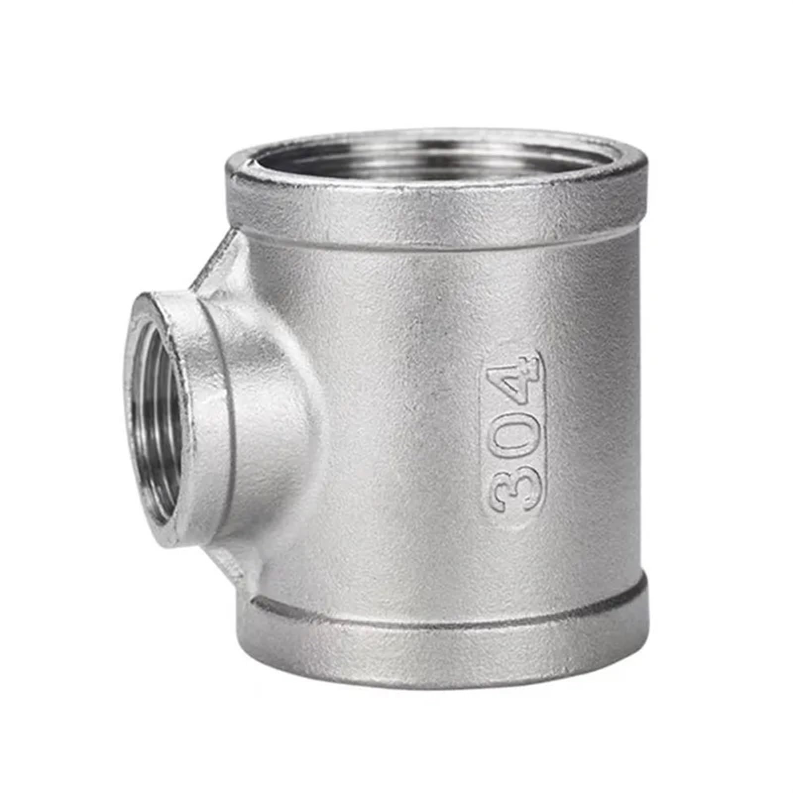 Reductor de Tres vías con Rosca Hembra en T Conector rápido de Tres vías Conector Reductor de tubería de Acero Inoxidable para Juntas de tuberías(DN50 x DN25 x DN50)