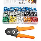 Soosee Ferrule Wire Crimper Tool HSC8 6-4 0.25-6mm AWG 23-10 with 800pcs Terminal Connector