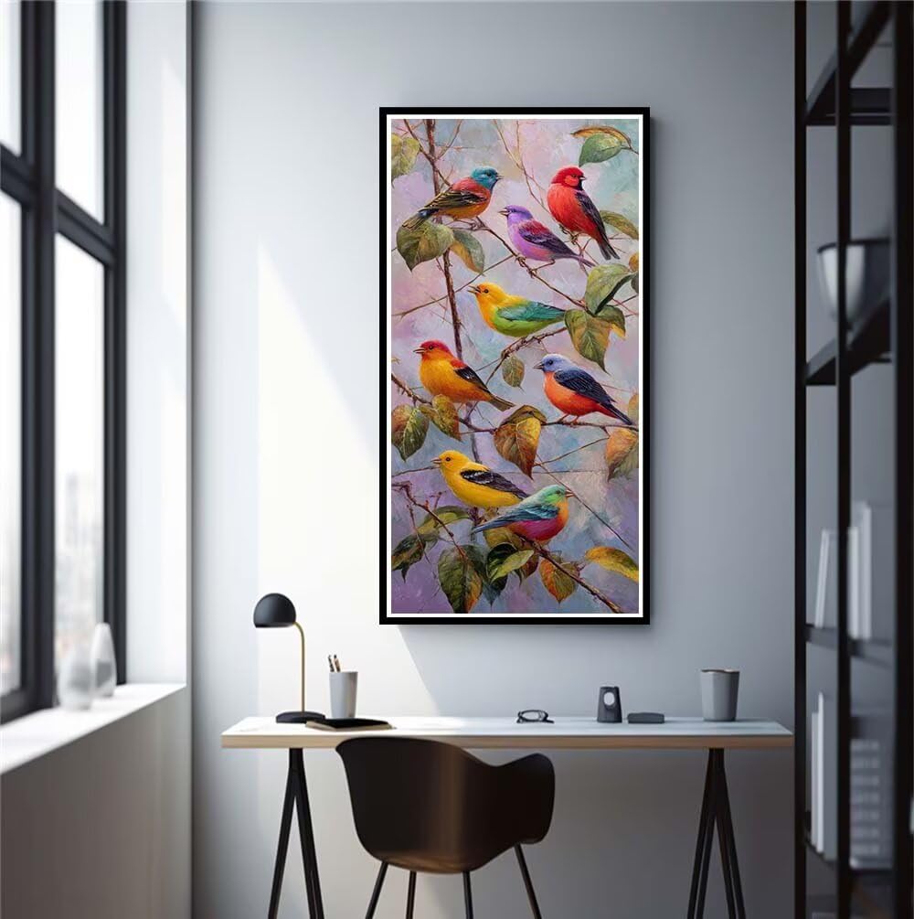 Diamond Painting Kits for Adults, 5D Diamond Art Bird 80x160cm, DIY Large Leaves Dimond Art kits Adults, Full Drill Crystal Rhinestone Embroidery Canvas Gem Art Craft for Home Wall Decor (RD1002)