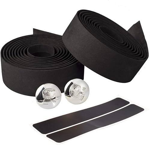 Miniatura 19 de Cinta de manillar de corcho súper suave de fibra de carbono para bicicleta de carretera, cinta de manillar de corcho MTB con tapones de barra