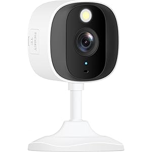 HomeGuard Cámara de Seguridad, visión Nocturna a Color 2K, Foco Integrado, Audio bidireccional, IP66 Resistente a la Intemperie