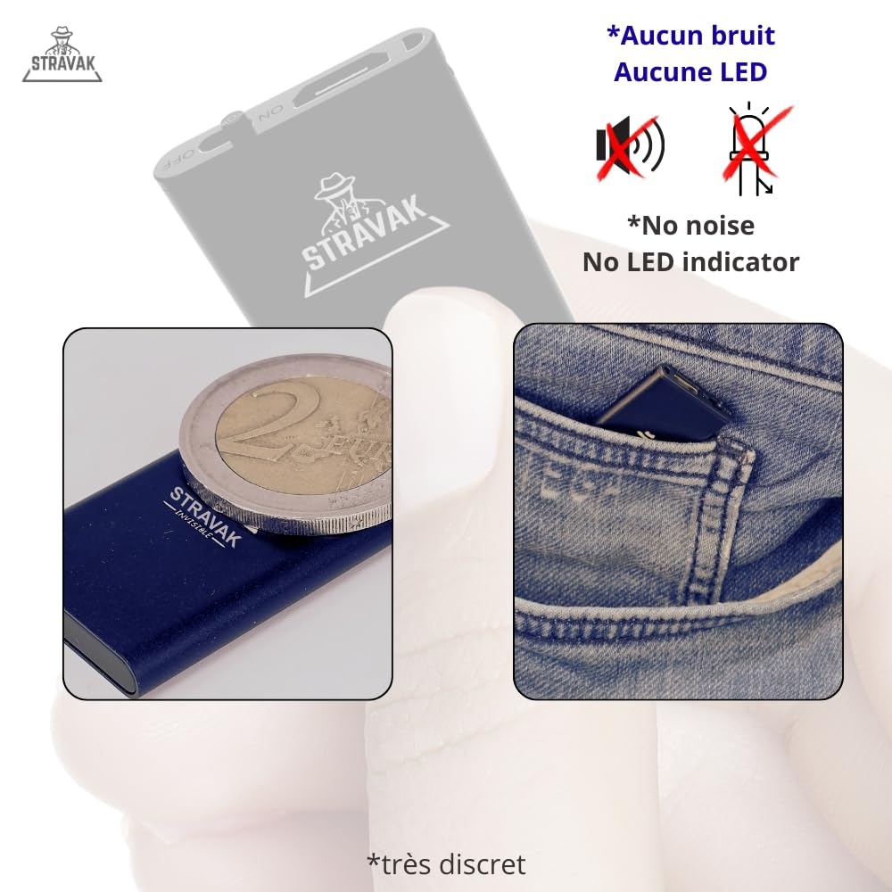 Micro Spia 8 GB – Mini Registratore Vocale Ultra Discreto (43 x 23 x 5 mm), Alta Sensibilità, Lunga Autonomia, Ideale per Riunioni e Uso in Auto