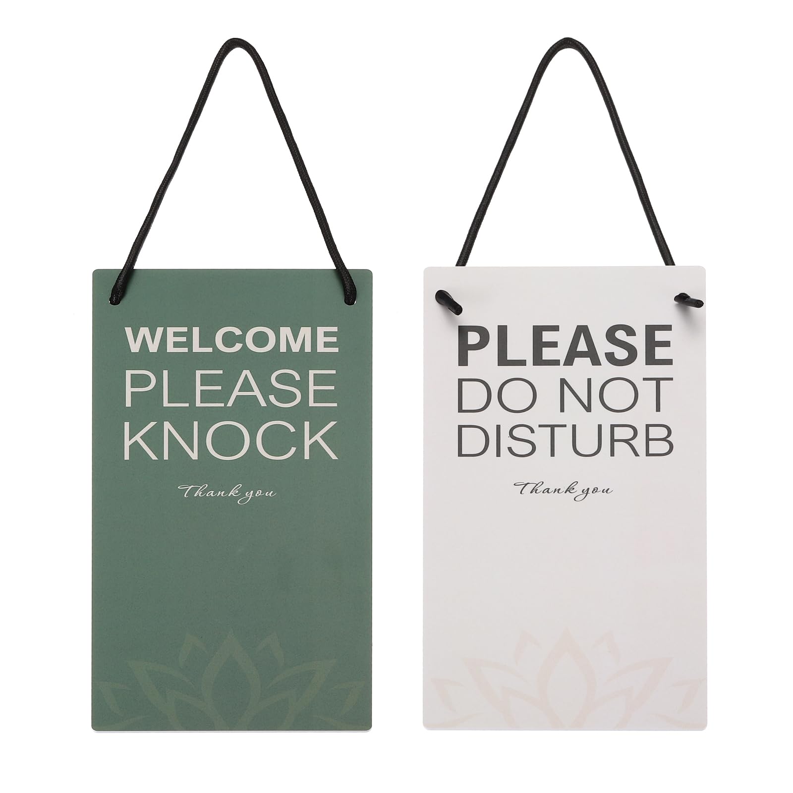 PATIKIL Please Do Not Disturb Door Hanger Sign, PVC Double Sided Welcome Please Knock Door Sign Decor for Office Meeting