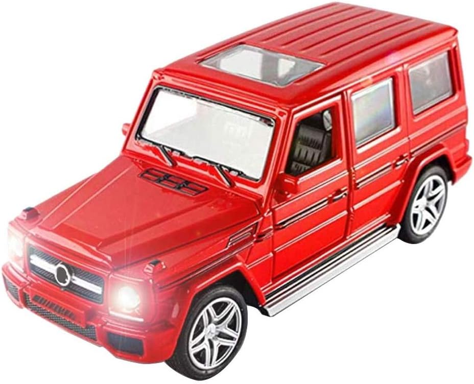 Diecast Pull Back Cars, 6.1" Alloy Toddler Cars , Toy Car Model 1:32 with Sound and Light for G65 SUV AMG for Kids Gift (Red)