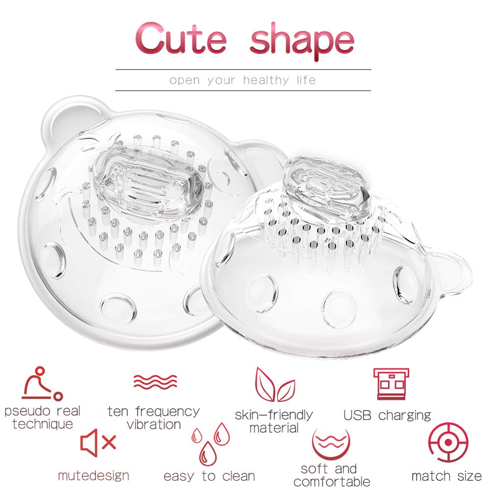 Sucker à TéTons Vibromasseur, Jouets Sexuels pour Stimuler Le Clitoris et Les Mamelons et la Poitrine avec 10 Modes De Vibration, Sex Toys pour Couple/Femme/Homme,Clear