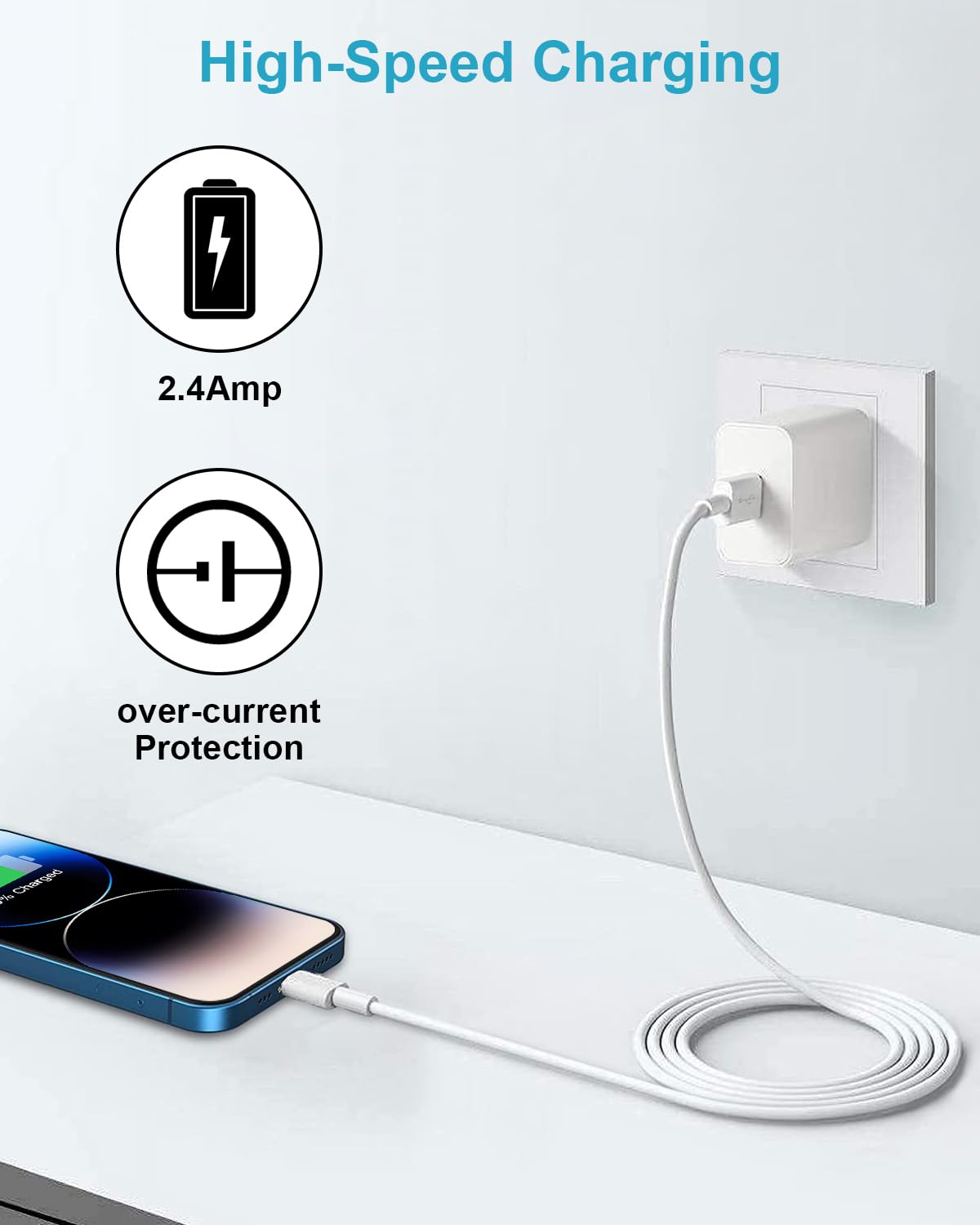 Cavo iPhone A-pple Certificato MFi 3M, Cavo Caricatore iPhone 3 Metri Cavo Lightning USB Cavo Ricarica iPhone Cavetto iPhone Filo Caricatore iPhone Cavo USB per iPhone 14 13 12 11 Pro Max XR 8 7 iPad