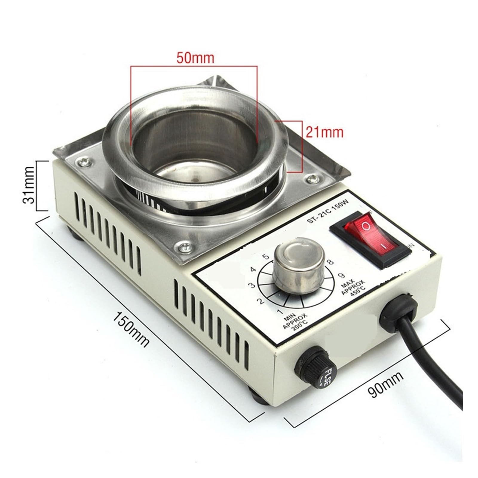 Crogiolo per Saldatura, Barattoli di latta con vaso di latta for e con pentola for saldatura a temperatura controllata da 150 W