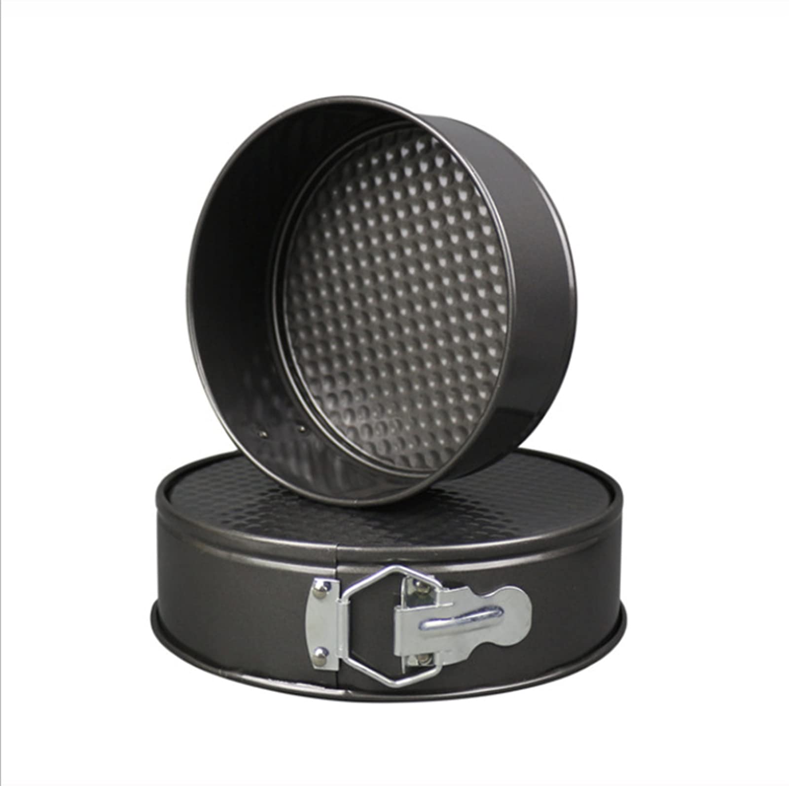 BAtlam Bandeja de Primavera Molde para Tarta de Queso Antiadherente, Molde para Tarta Redondo a Prueba de Fugas Negro (Tamaño: 12 cm) (16 cm)