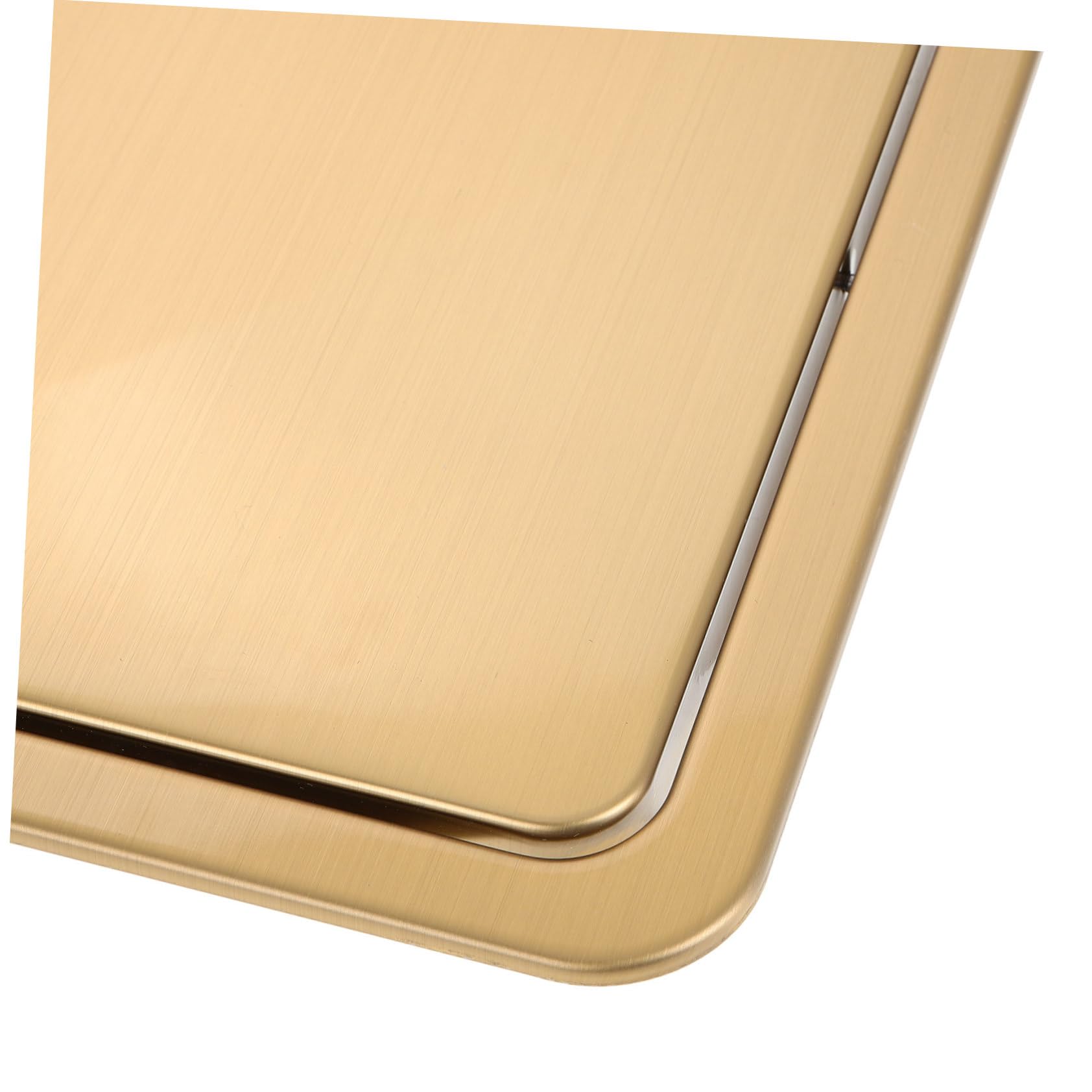 PRETYZOOM Tapa Empotrada de Acero Inoxidable Dorado para Cubre Fregadero Acero, Tapa Abatible para Cubo de Basura Cocina Diseño Ahorrador de Espacio y Fácil Limpieza