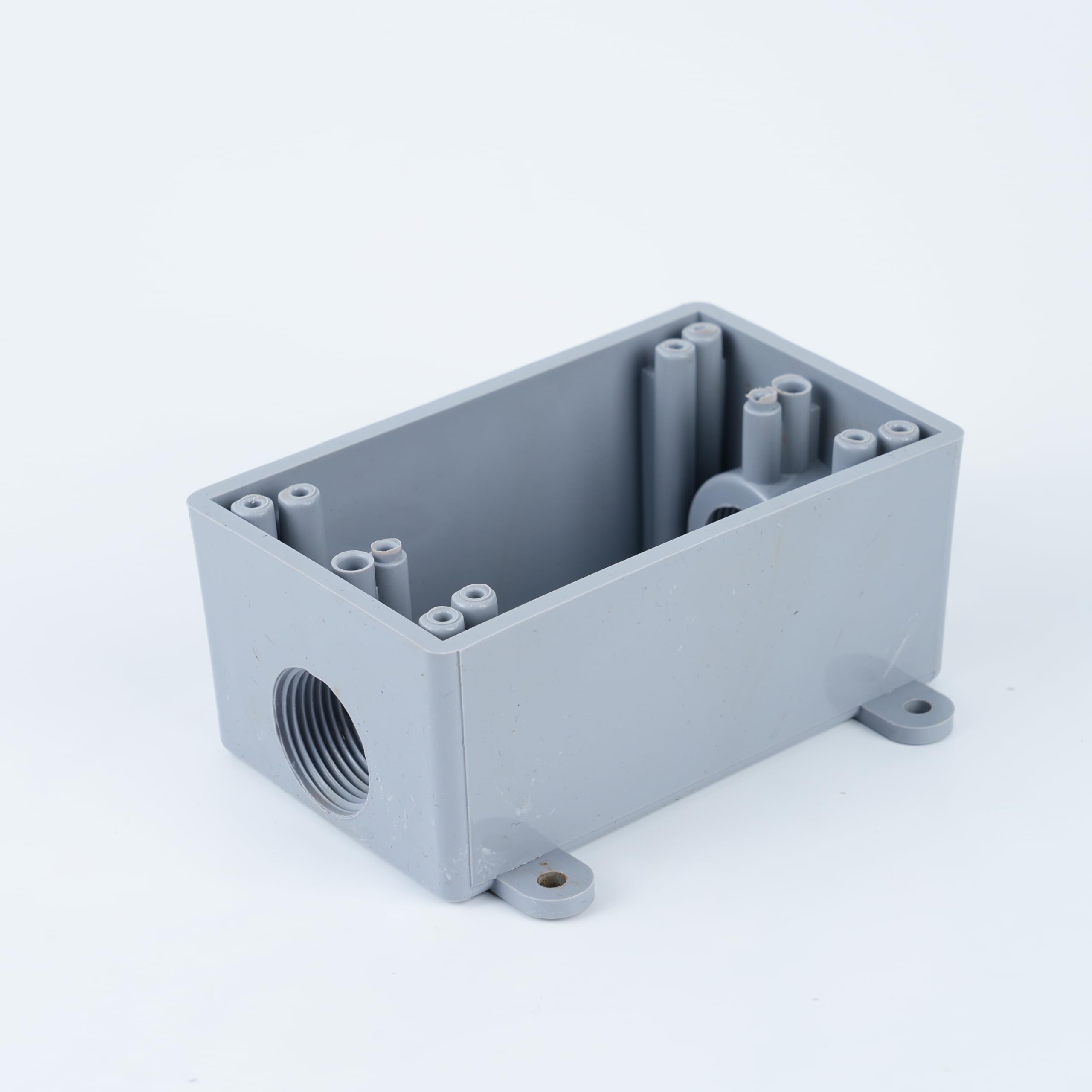 Caja de conexiones eléctrica resistente a la intemperie de 2 o 3/4 pulgadas con adaptadores, gris, instalación en interiores y exteriores (paquete de 4 unidades)