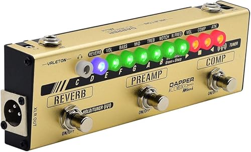VALETON Dapper - Mini guitarra acústica eléctrica-acústica DI preamplificador analógico pedal multiefectos