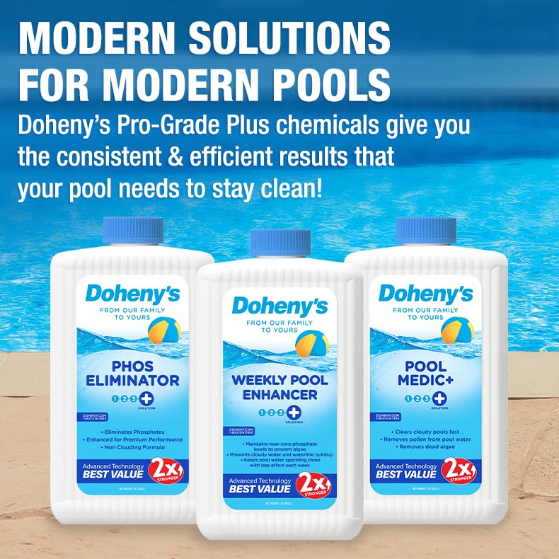 Image of Doheny's Pro-Grade Plus Weekly Pool Enhancer | 3-In1 Pool Solution Removes Organic Waste, Clarifies Water & Protects Your Sanitizer | Safe, Simple & Effective Solutions for All Swimming Pools, 1.5L