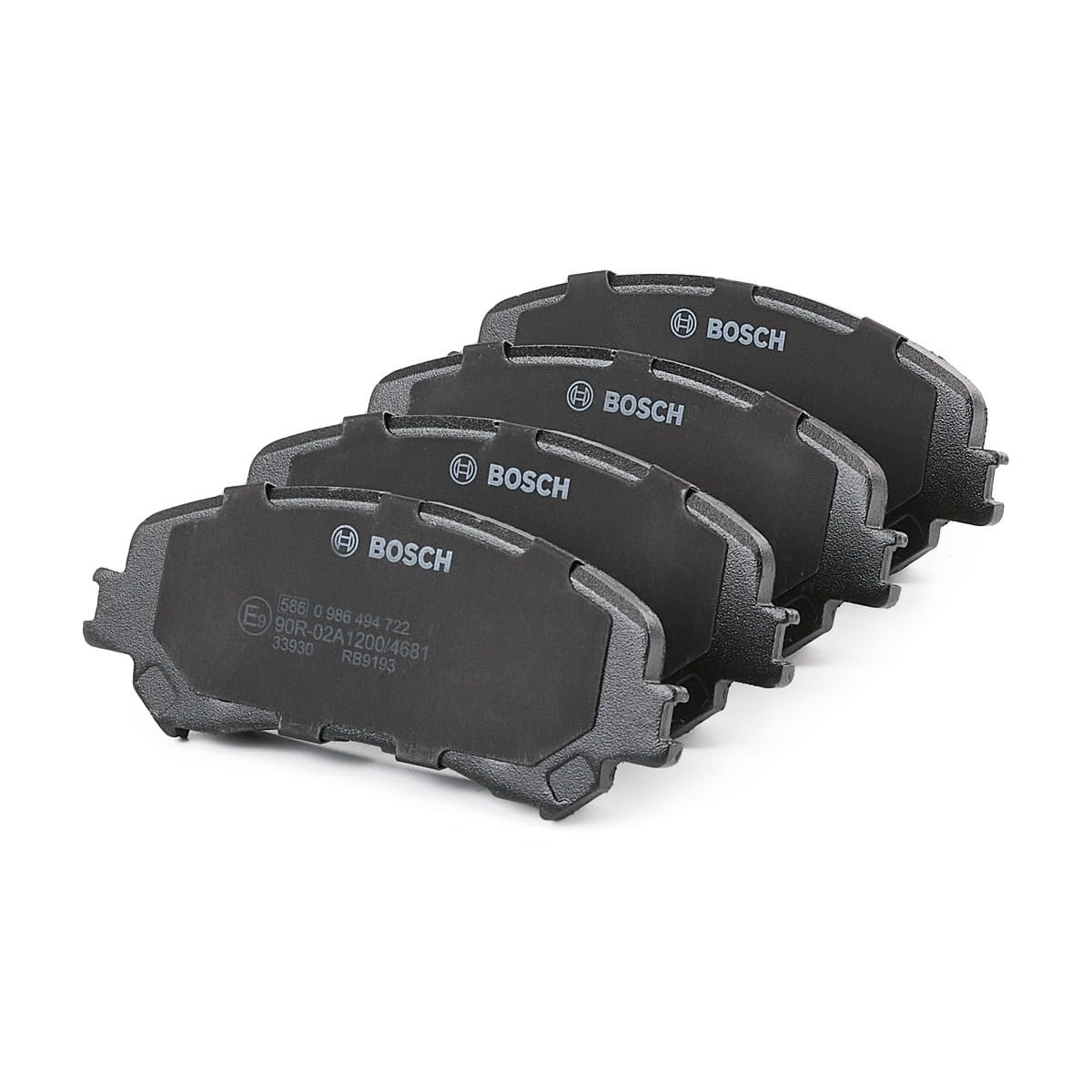 BOSCH Jeu de garnitures de frein, frein à disque 0986494722 | Qualité Bosch - Réduction du Bruit et de la Poussière - Certifié ECE-R90 - Sans Cuivre - Avec Accessoires