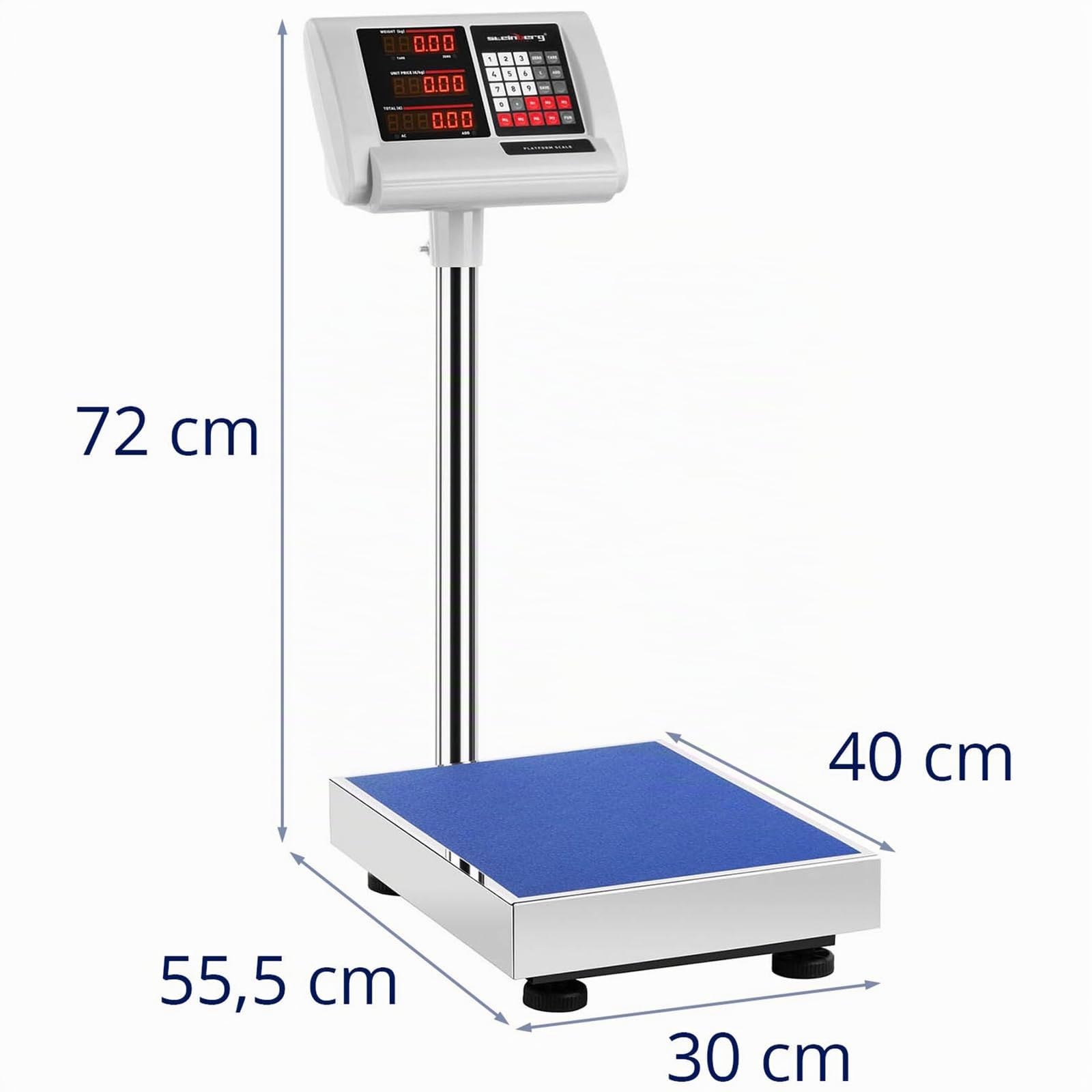 Steinberg Systems Plattformwaage Paketwaage Industriewaage Digitale Waage SBS-PF-60/10A (60 kg / 10 g, 40 x 30 cm, bis 10 Stunden Akkulaufzeit)