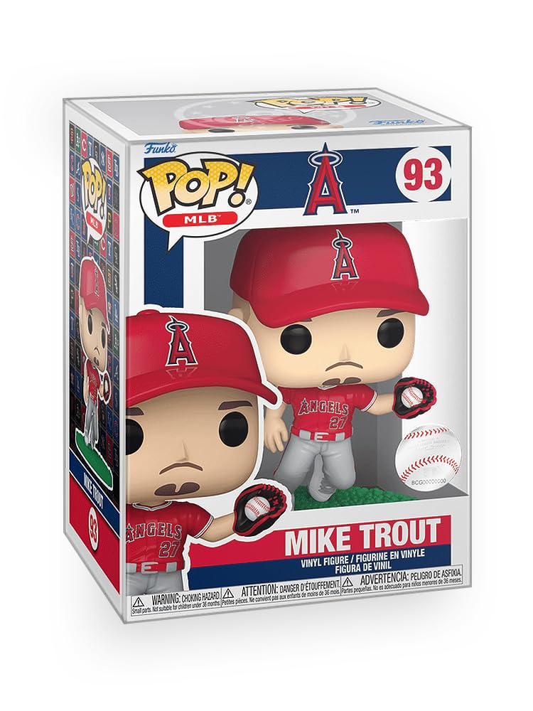 Epic Collectibles Multicolor Pop Baseball: Angels - Mike Trout Catching Vinyl Figure Included With Box Protector Compatible For Funko