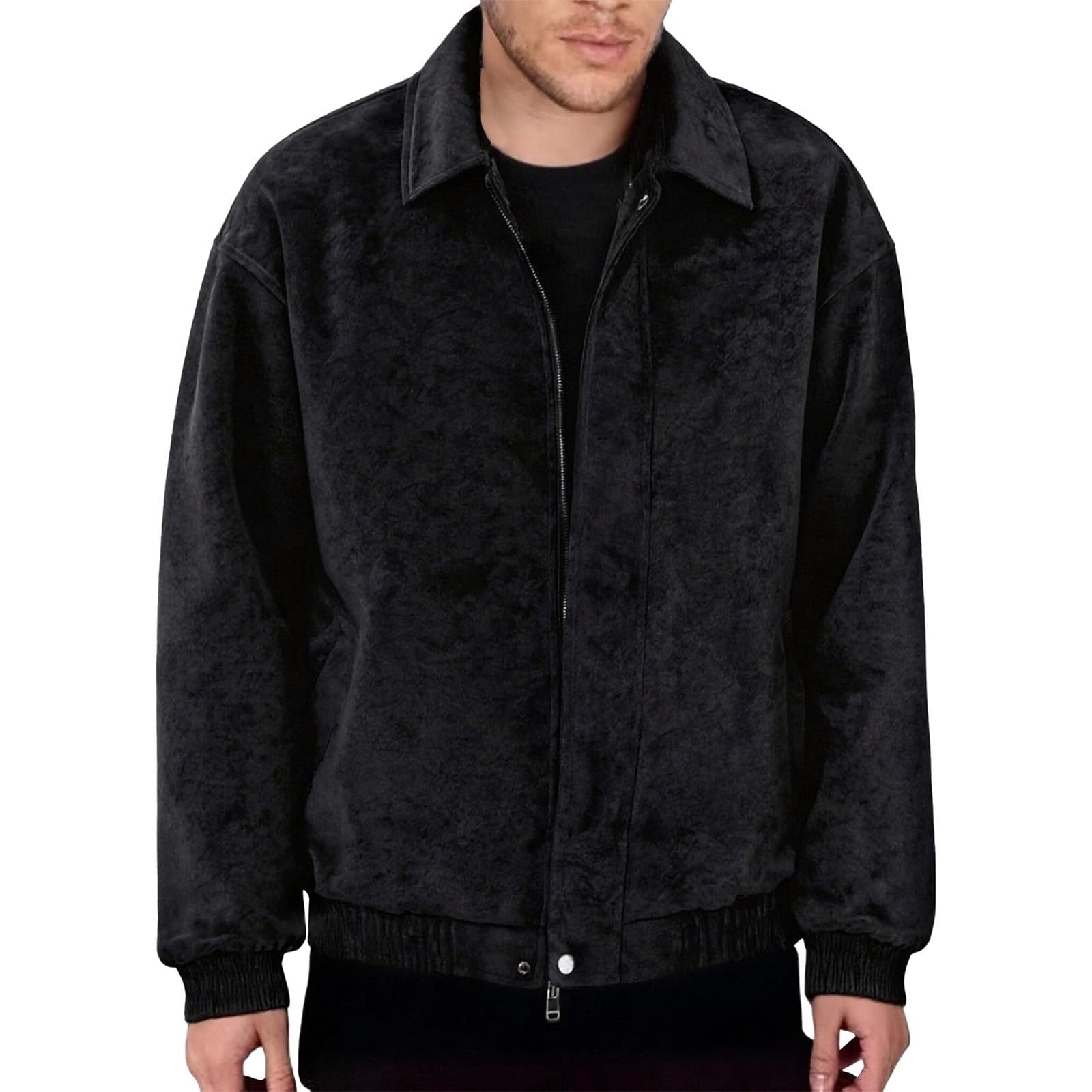 Giacca in pelle da uomo, in ecopelle, bomber, da moto, classica, college | Giacca in ecopelle con polsini regolabili, giacca da lavoro con risvolti, giacca western, tinta unita