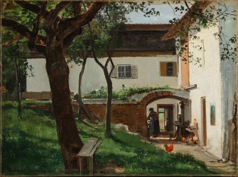 Scène de la vie à la ferme tableau grand format pour salon chaleureux 60x90