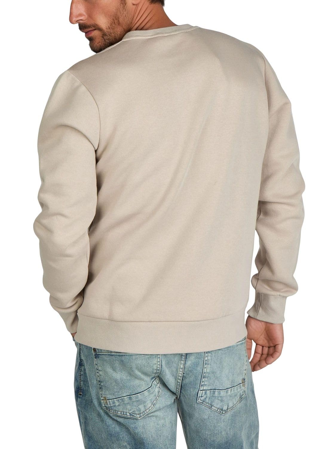 riverso Pull pour homme avec imprimé RIVJamie - Coupe droite - Col rond - Manches longues - Blanc, beige, gris, vert, noir - Tailles S, M, L, XL, XXL, 3XL, 4XL, 5XL