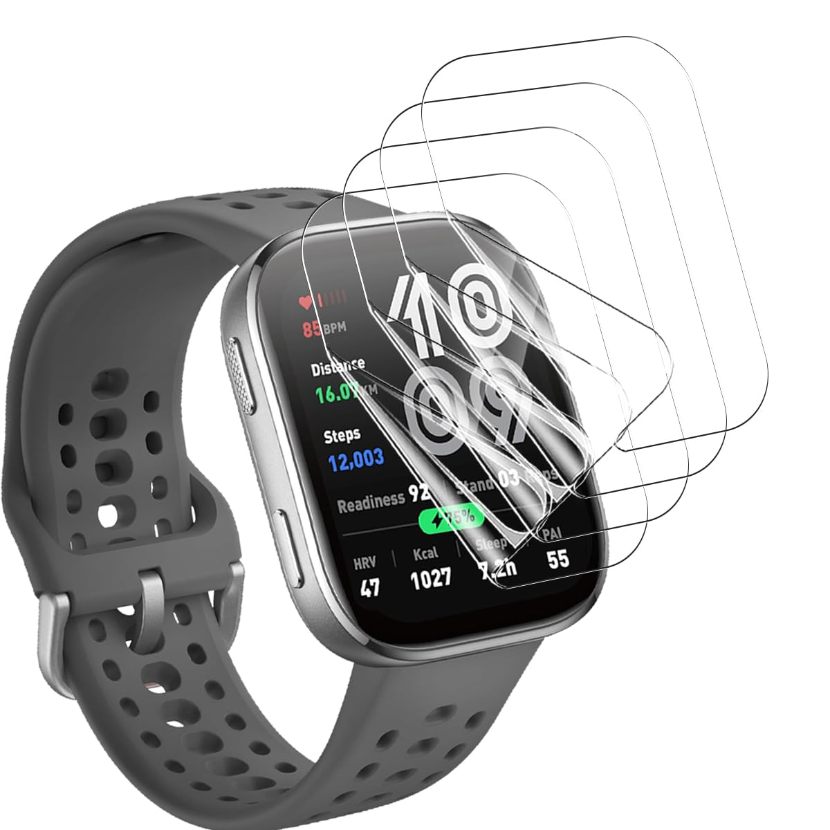 Protector Pantalla para Amazfit Bip 6 46mm, [4 Piezas] HD Película TPU Suave, Anti-Arañazos, Cobertura Completa Película Protectora Flexible para Amazfit Bip 6 46mm