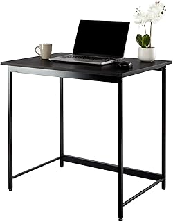Iris Ohyama, Computer Desk/Wooden desk/Table desk/Workstation/Desk Study/Table Simple/Basic Desk, Adjustable feet,Wood & metal, Office, Studyroom, Bedroom,School - Basic Desk - BDK-8060 - Black Oak