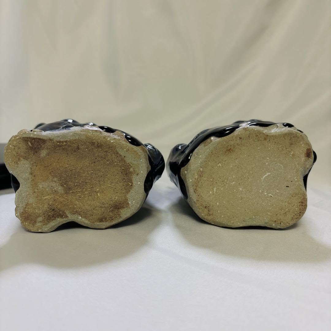 Amazon.co.jp: 沖縄 魔除獅子 シーサー2体セット置物 沖縄伝統美術