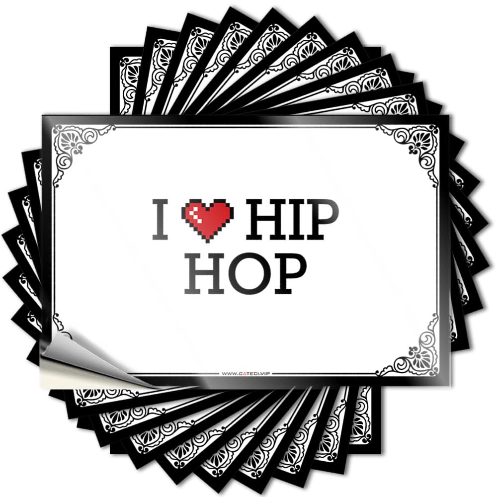 Fzfn Boys Colour Funny Sticker - Accent Tumbler I Love Hip Hop For Dart Holiday(8X12cm)