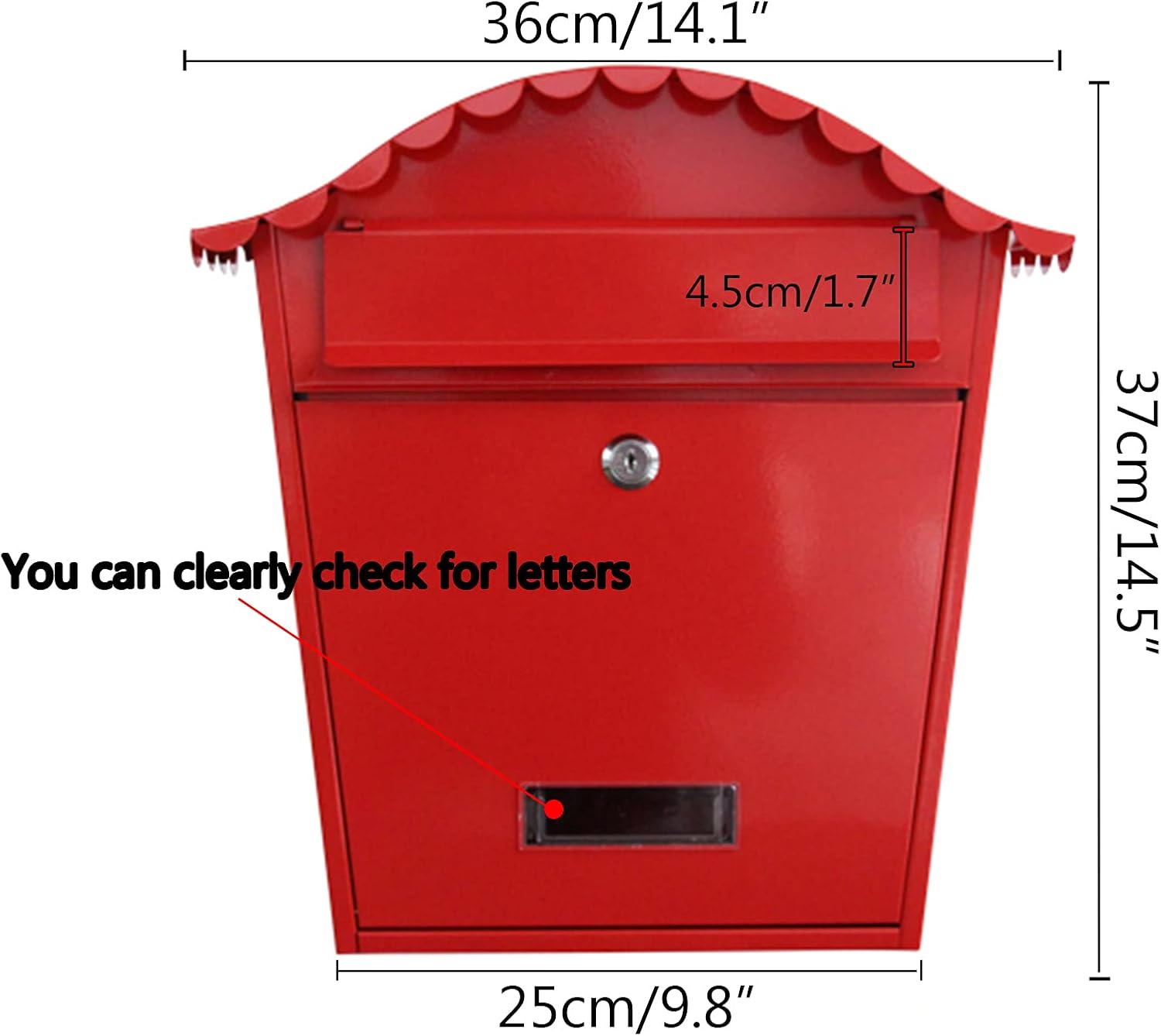 Red Mailbox for Post Simple Style Mailbox That Locks Mailboxes for Outside or Indoor Wall Mount
