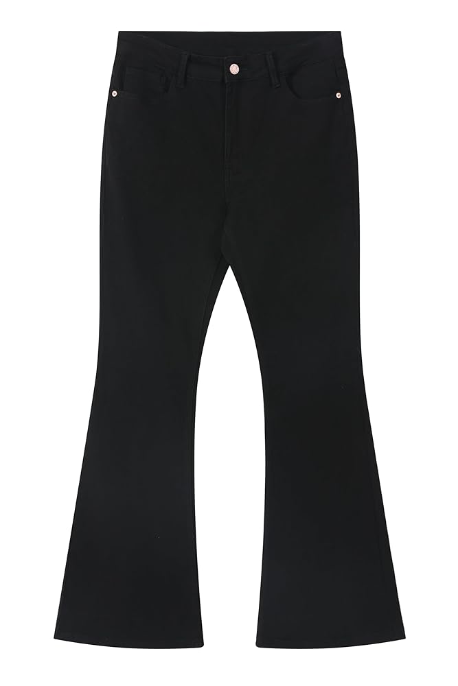 MZNBURAM Men's Stretch Slim Fit Bell Bottom Denim Disco