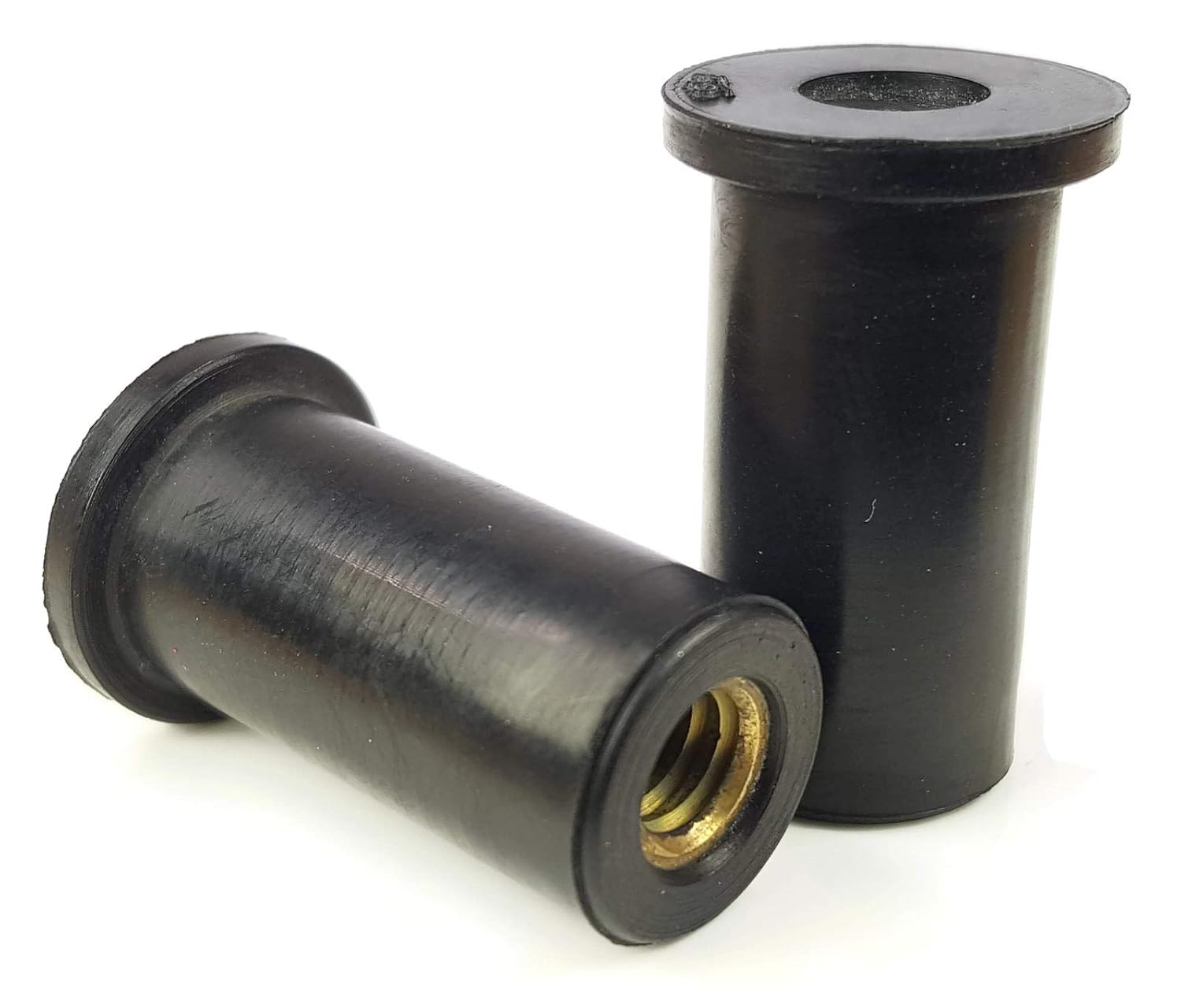 EPDM Rubber Well Nuts Brass Insert Expansion Nut Metric Sizes M4-0.7 X 12.6MM (0.04mm - 4.0mm Grip) Qty 25
