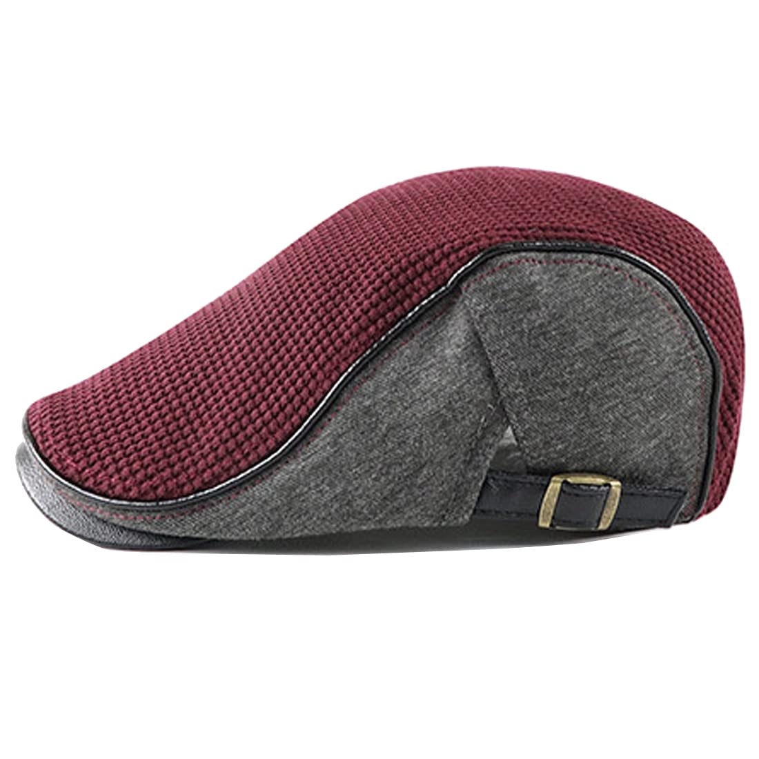 Yixda Men's Flat Cap Newsboy Peaked Cap Warm Flat Cap Gatsby Beret Caps, wine red