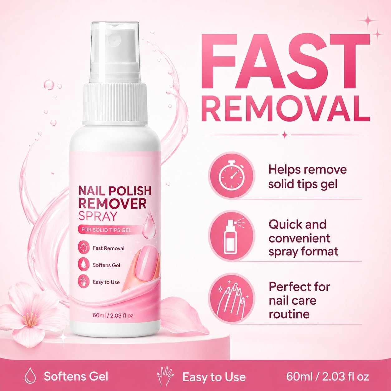 Polish Dissolve Removal Spray, Leistungsstarker Nagellackentferner. (8PCS)