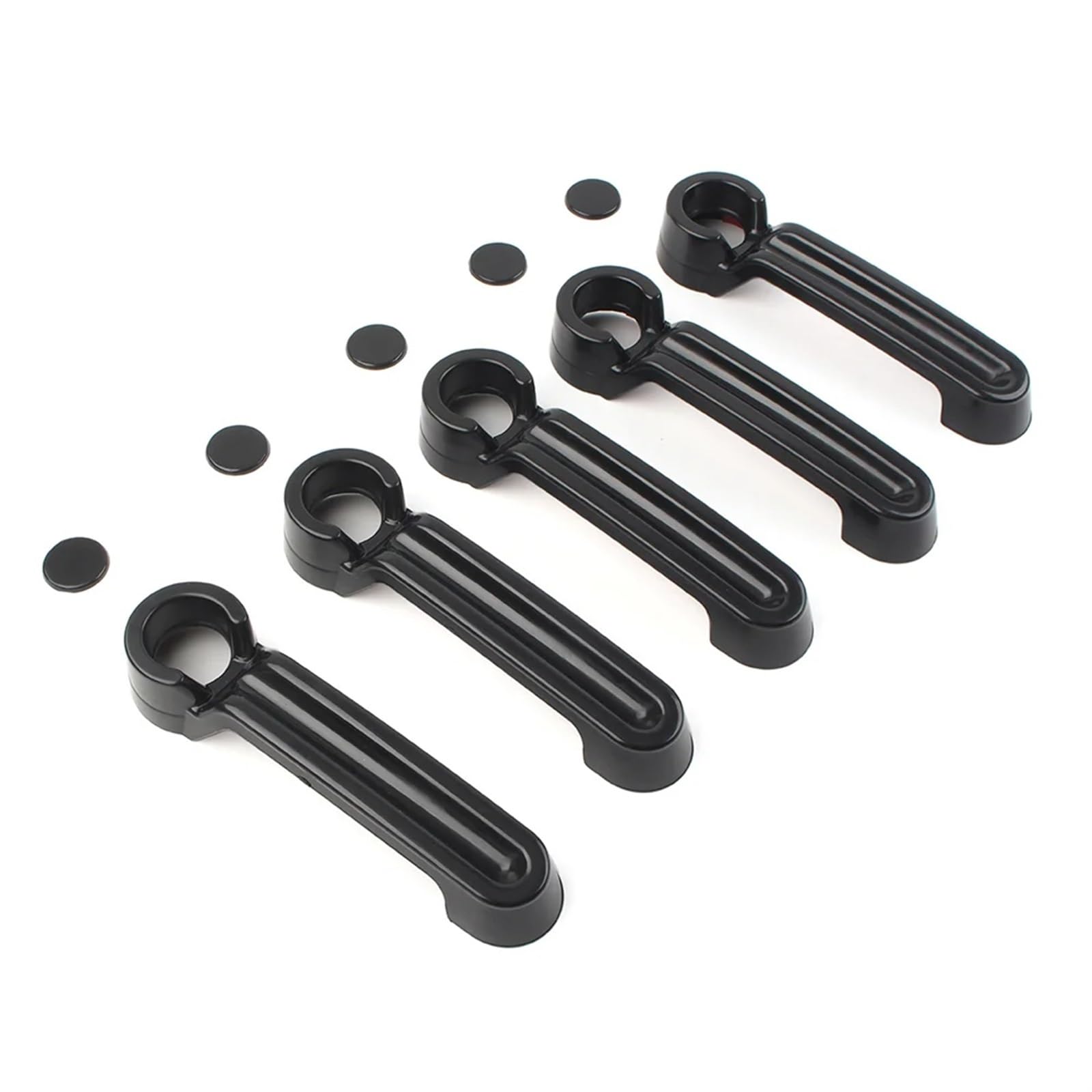 OUVECR for Jeep for Wrangler JK 4 Door 2007-2017 for Liberty 2008-2012 for Dodge for Nitro 2007-2011 5Pcs Car Exterior Door Handle Tailgate Cover Car Outer Door Handle