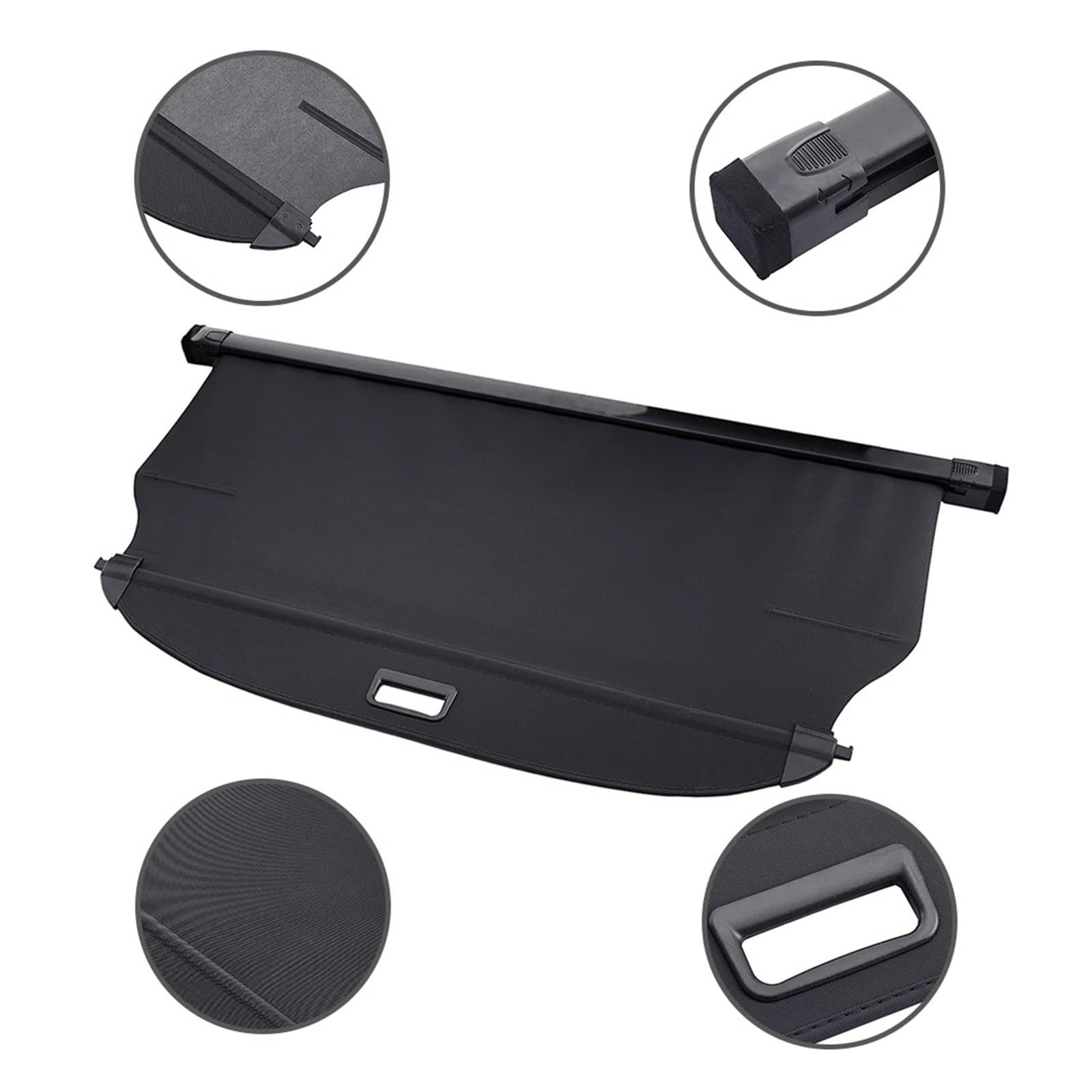 NEGRO Car Trunk Retractable Interior Cargo Cover,Fit For Hyundai, Tucson 2015-2020 Cover Luggage Carrier Curtain Black Cover Luggage Carrier Curtain Black wysuwana ścianka działowa bagażnika