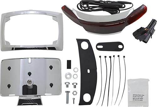 CIRO Latitude - Soporte para luz trasera y matrícula con LIGHTSTRIKE - cromo con lente roja