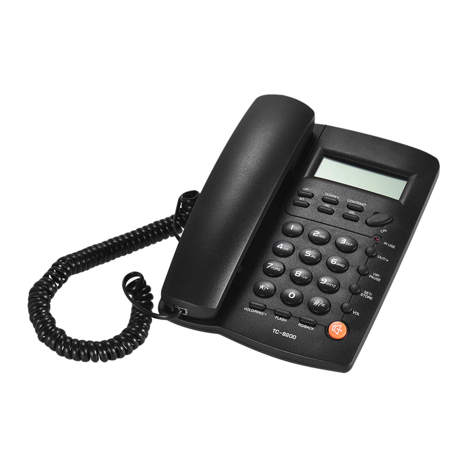 Pepisky Desktop Corded Telephone Phone with LCD Display Caller ID Adjustable Calculator Alarm Clock for House Home Call Center Office Company Hotel