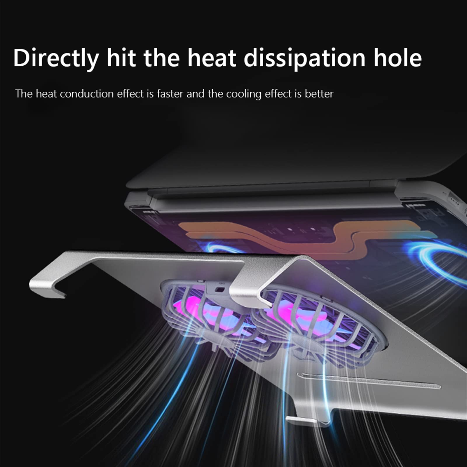 DieffematicZJ Stojak na laptopa Laptop Cooling Pad With Dual Cooling Fan Aluminum Laptop Stand Notebook Cooler Holder Computer Radiator Bracket