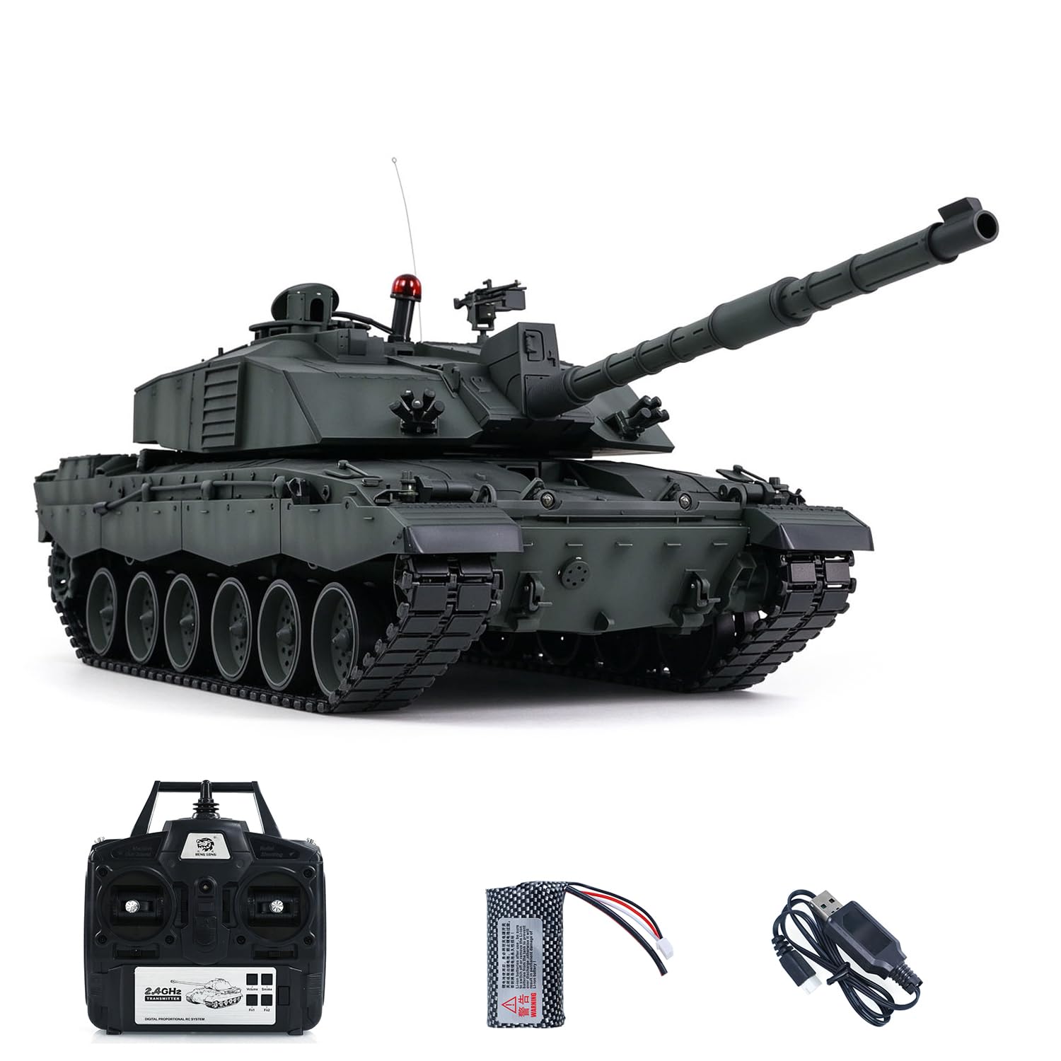 Amazon.com: wheelfun Henglong 1/16 Dark Green 7.0 Challenger II RC