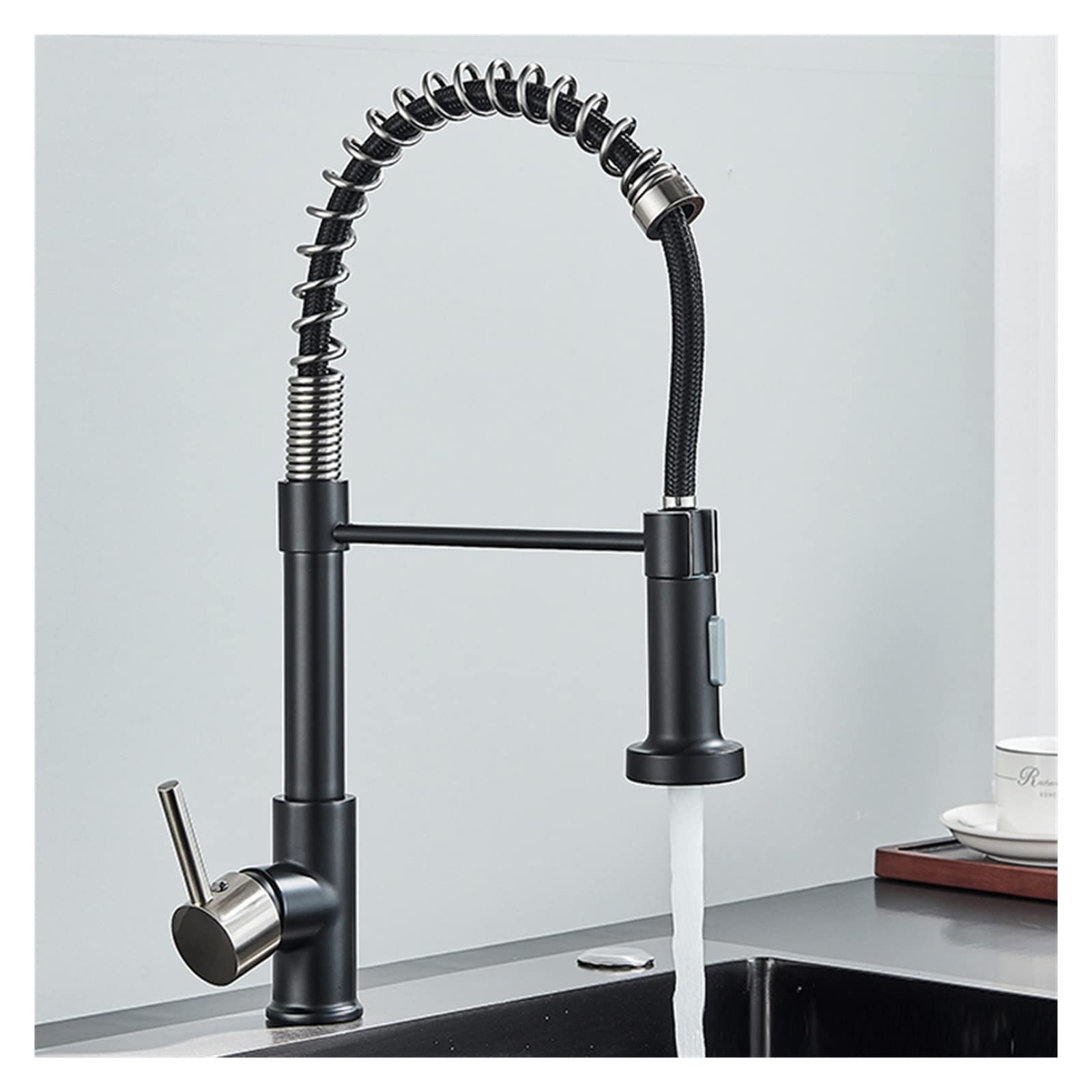 Kitchen Faucet with 360° Swivel Pull Down Sprayer, 2-Function Mixer Tap for Modern Sinks