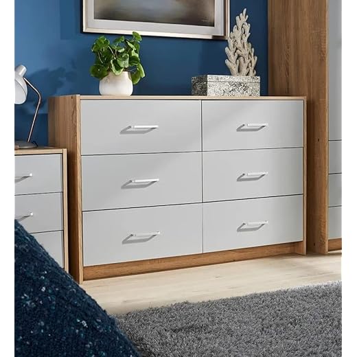 Chest of Drawers 6 Drawers Frosty White/Oak
