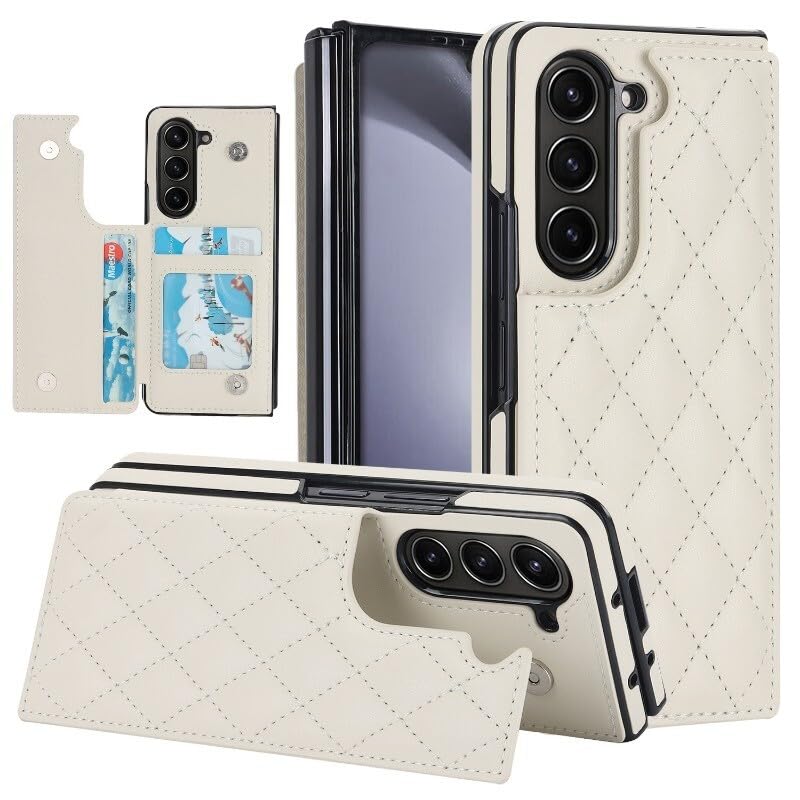 Étui portefeuille Samsung Galaxy Z Fold 6 blanc idéal pour voyager léger