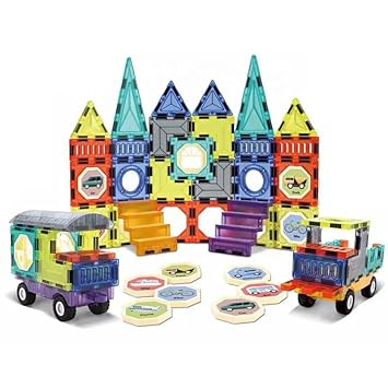 VGRASSP 3D Magnetic Tiles Building Blocks for Kids Magnetic Marble Run Creativity Educational Toys