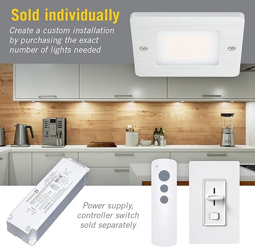 Miniatura 4 de Armacost Lighting Perfil bajo cuadrado debajo del gabinete LED Puck Light 3000K 228211