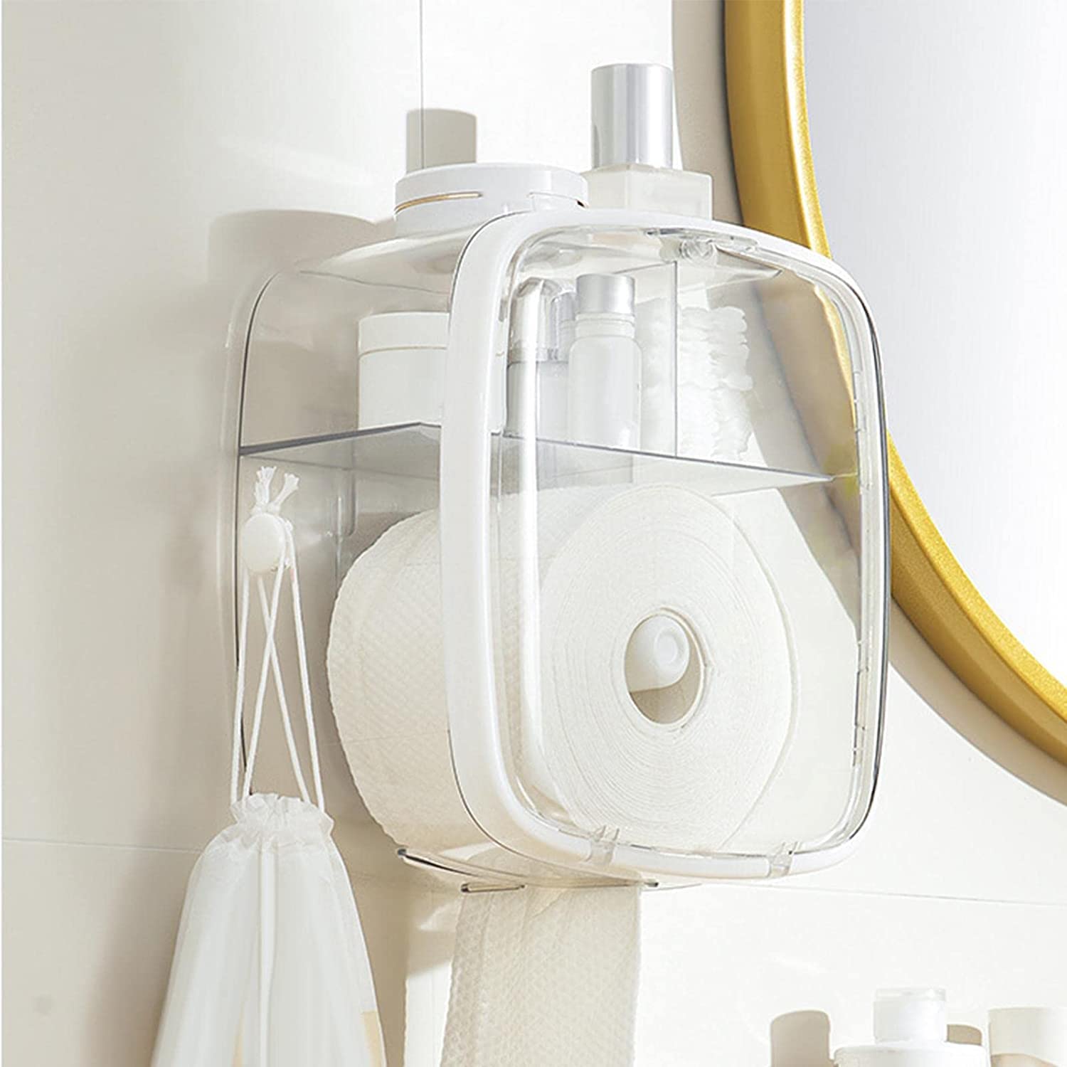 House of Quirk Cotton Ball Holder Tissue Dispenser Jewelry Box Cosmetic Bathroom Storage Box