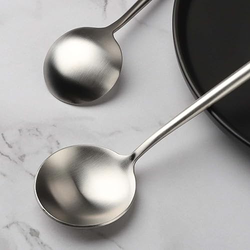 Miniatura 3 de Juego de 20 cubiertos de acero inoxidable resistente para 4 cubiertos de plata mate, incluye cuchillos, tenedores, cucharas para cocina, hogar,