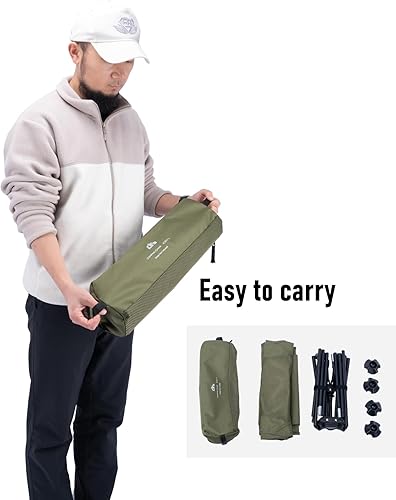 Miniatura 8 de iClimb Silla de playa plegable ultraligera y compacta con patas grandes antihundimiento (negro - marco triangular respaldo alto)