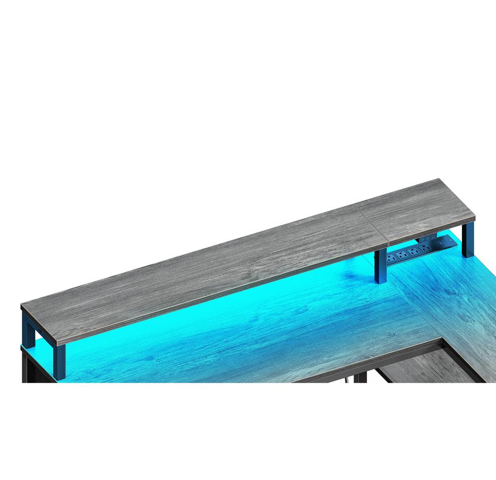 た*や様 KAJA REVERSIBLE SUEDESQUARE RINGBEL Amazon.com: SUPERJARE 47 inch Reversible L Shaped Desk with LED