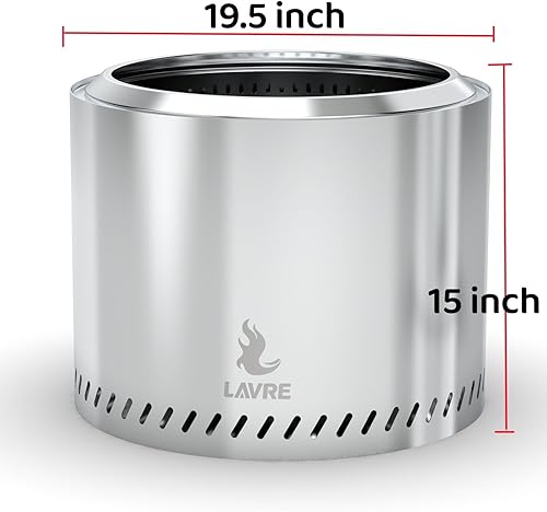 Miniatura 8 de Fogata de acero inoxidable de 19.5 pulgadas sin humo, fogata sin humo para exteriores, fogata de leña para campamento, hoguera, hoguera con bajo